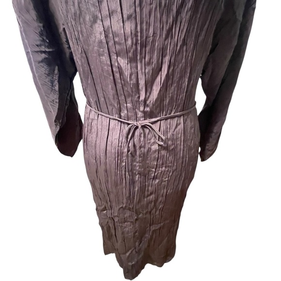 Stockholm Atelier & Other Stories Brown Crinkle Midi Dress – Size 0 - Picture 6 of 11